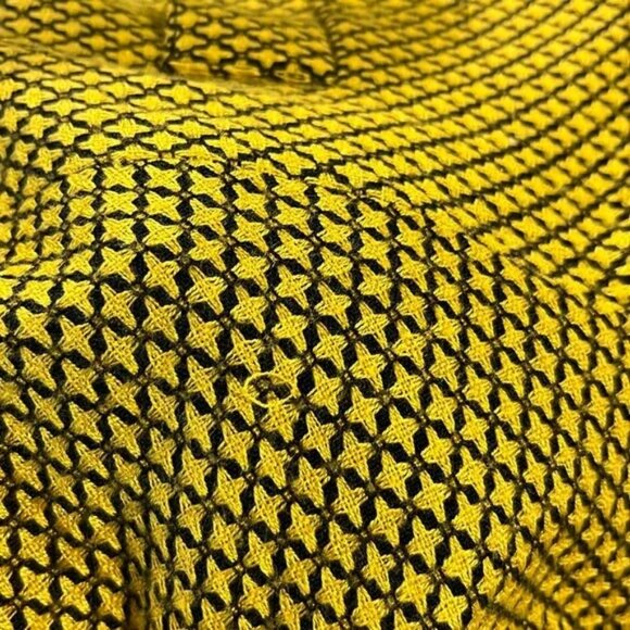 Eleanor P Brenner Vintage Yellow Diamond-Jacquard Button Jacket - Picture 7 of 8
